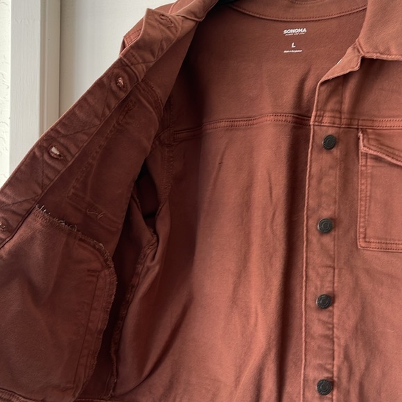 Sonoma Cropped Jean Jacket sz Large - Picture 2 of 5